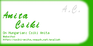 anita csiki business card